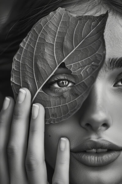 Blatt Auge Leinwandbild