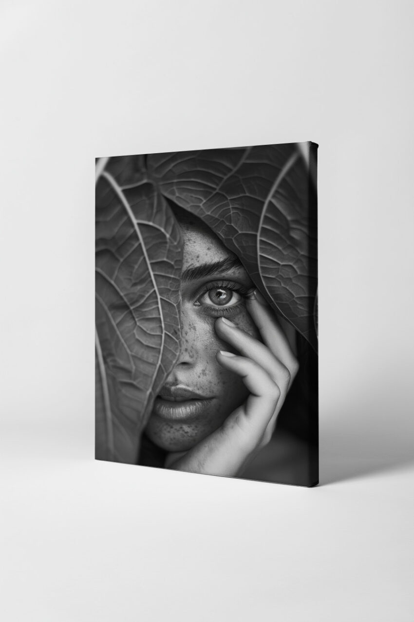 Fotografie Poster Frau Gesicht schwarz-weiß natürlich