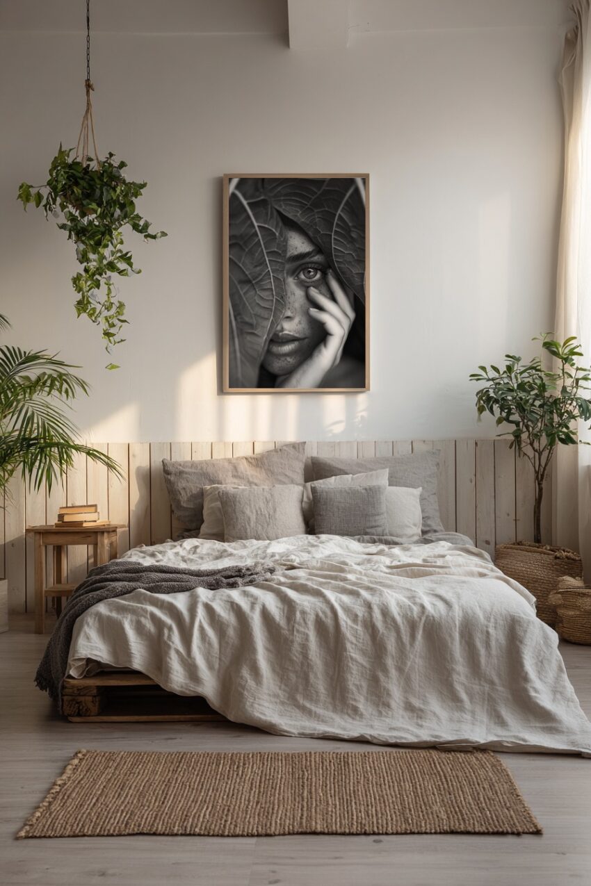 Fotografie Poster Frau Gesicht schwarz-weiß natürlich