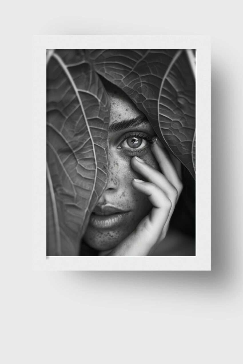 Fotografie Poster Frau Gesicht schwarz-weiß natürlich