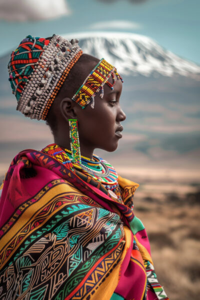 Masai Frau Leinwandbild