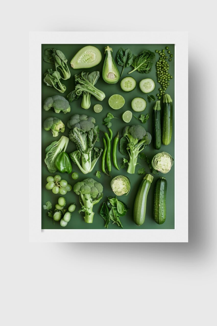Fotografie Poster grünes Gemüse Arrangement grün frisch