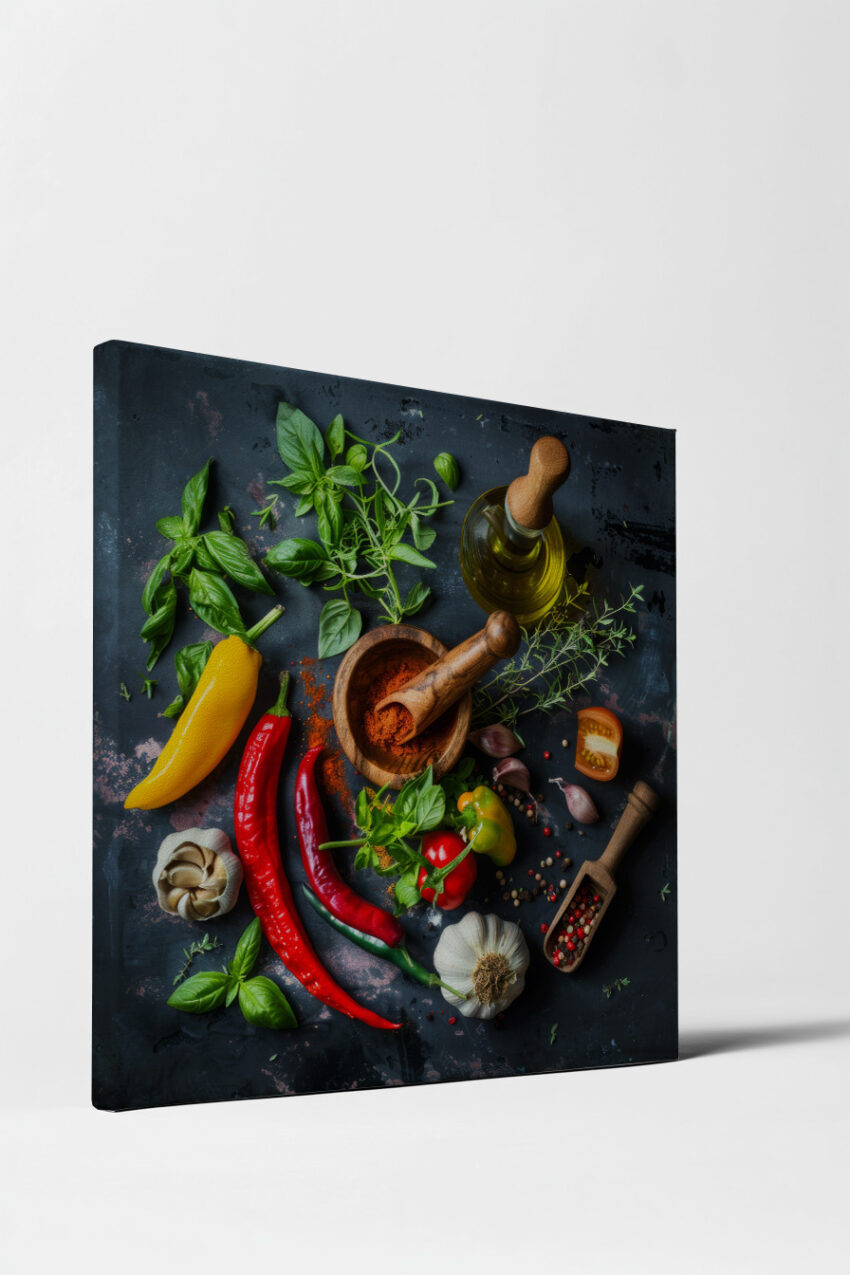 Fotografie Poster Chili Gewürze frisch bunt