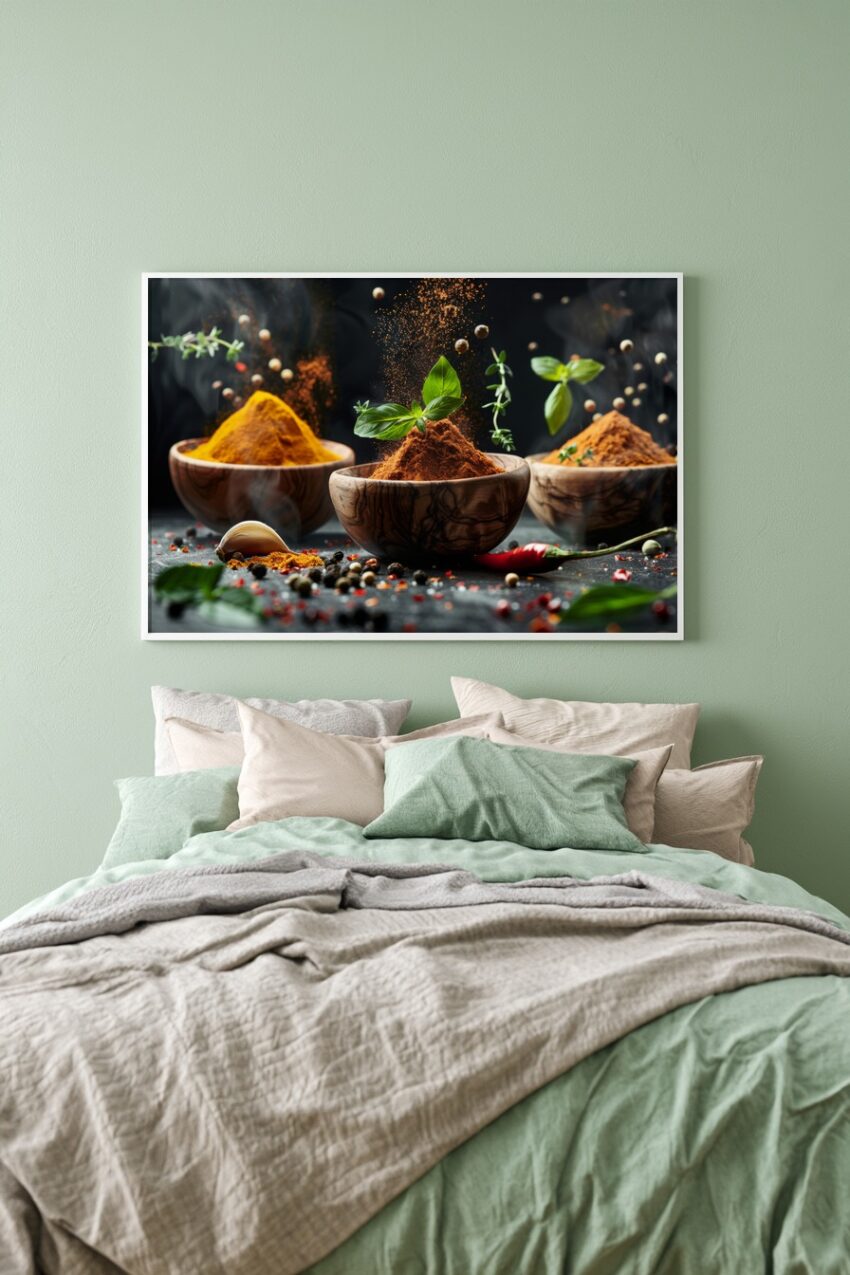 Fotografie Poster Gewürze bunt lebendig Bewegung