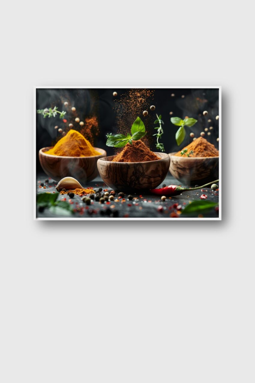 Fotografie Poster Gewürze bunt lebendig Bewegung