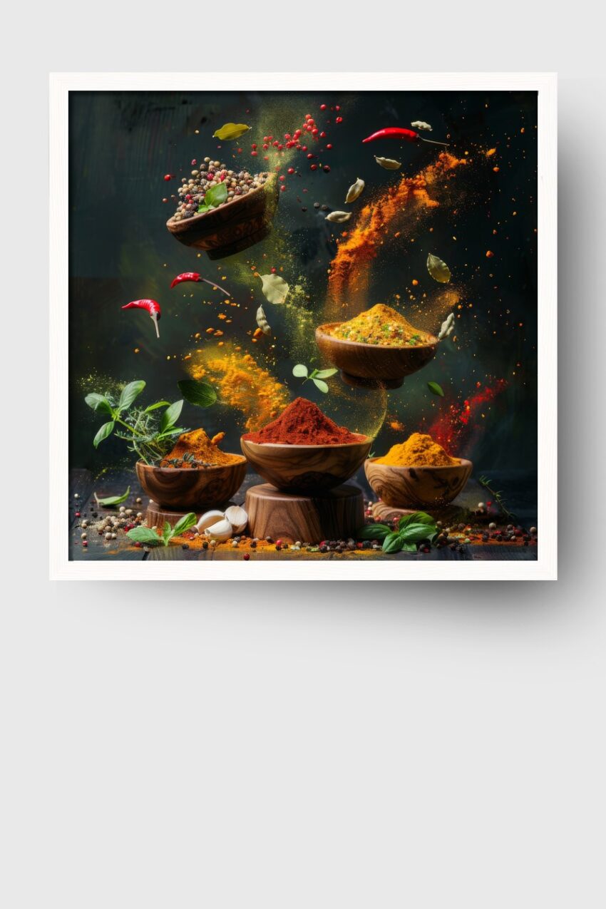 Fotografie Poster Gewürze Explosion bunt lebendig