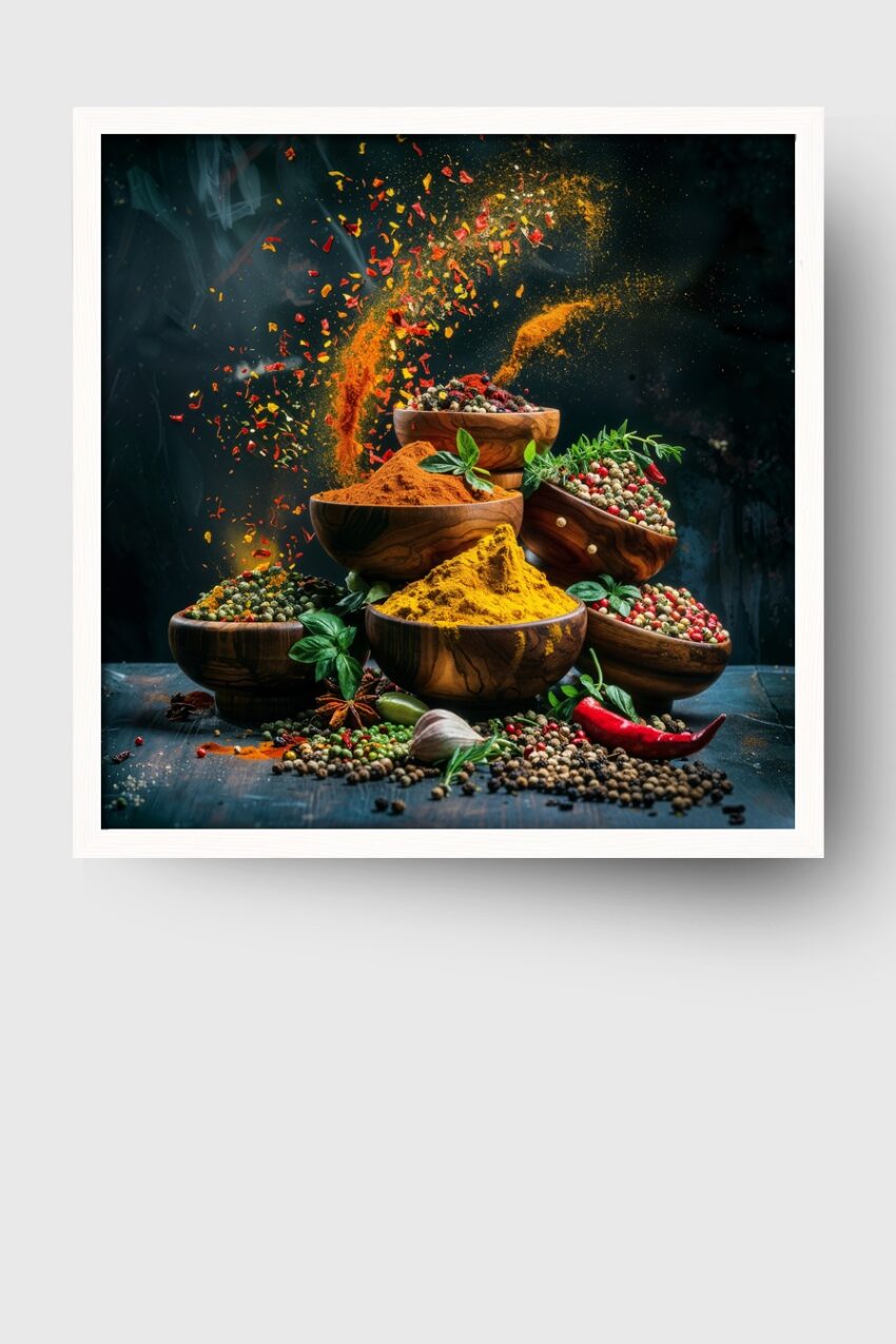 Fotografie Poster Gewürze bunt lebendig