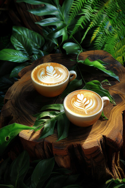 Latte Art Blätter Gerahmt