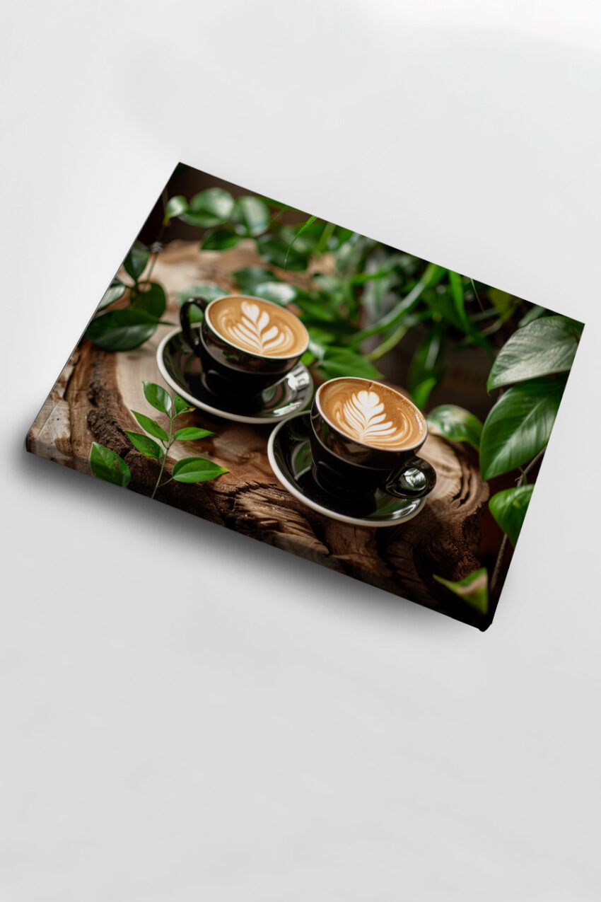 Fotografie Poster Latte Art Kaffee Braun Weiß
