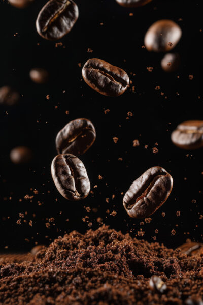 Kaffeebohnen Nahaufnahme Gerahmt