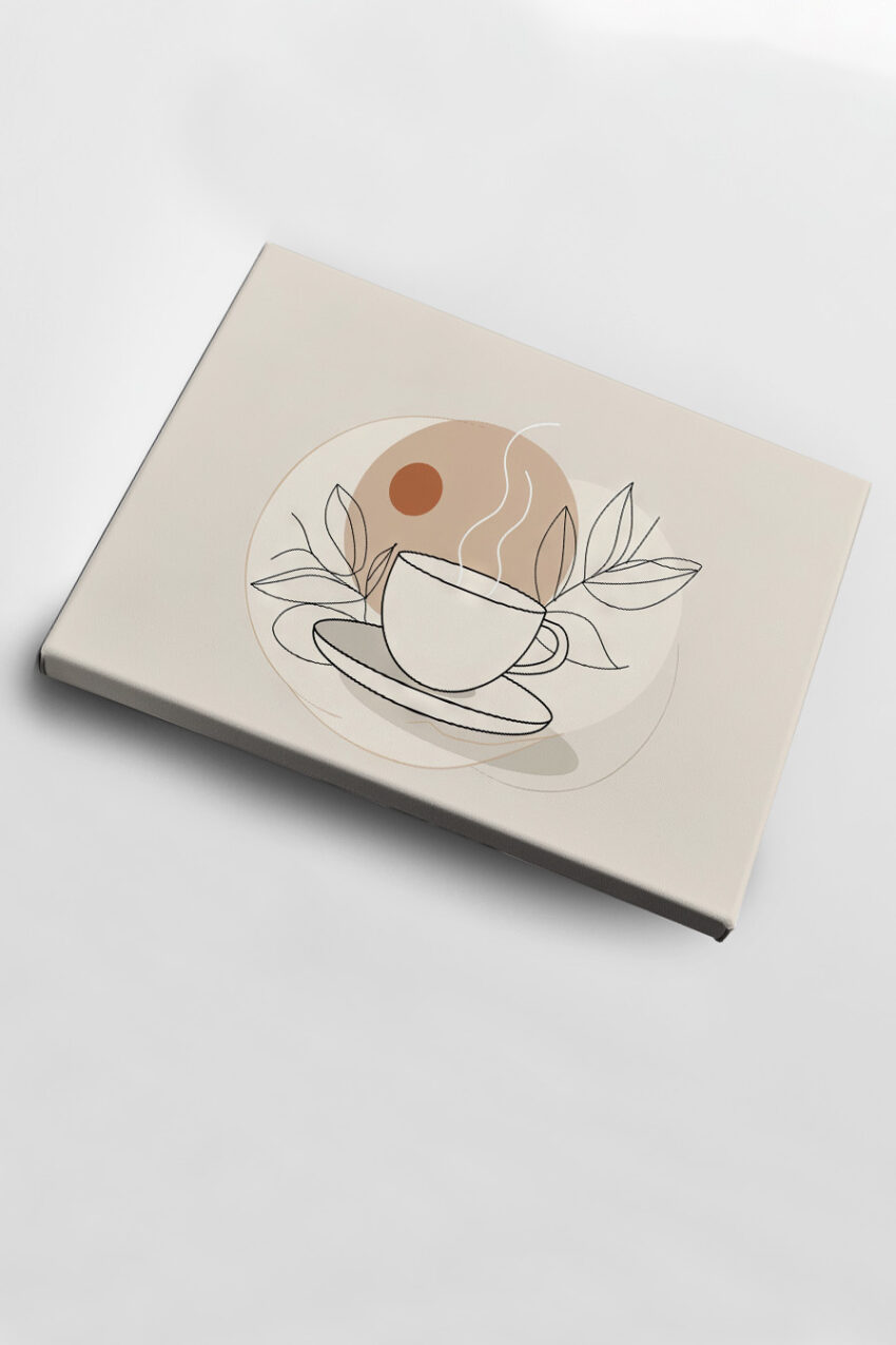 Illustration Poster Tasse minimalistisch beige braun