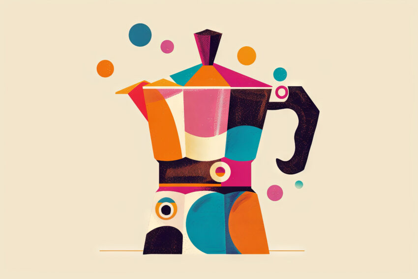 Grafik Poster Mokakanne farbig bunt