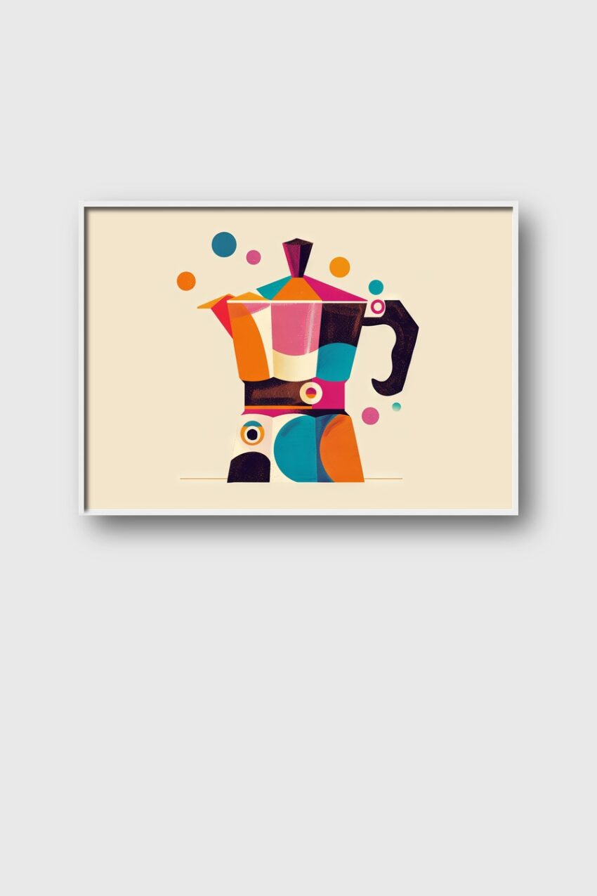 Grafik Poster Mokakanne farbig bunt