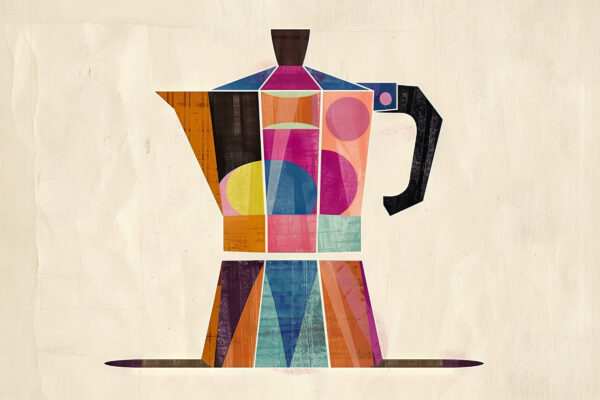 Espressokanne Bunt Leinwandbild