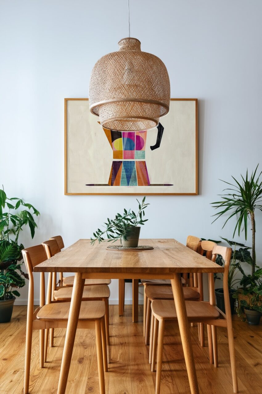 Grafik Poster Espressokanne bunt geometrisch abstrakt