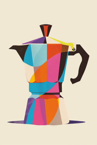 Espressokocher Farbig Gerahmt