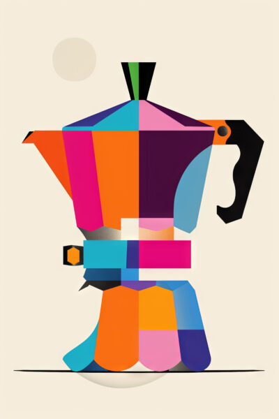 Espressokanne Farbig Gerahmt