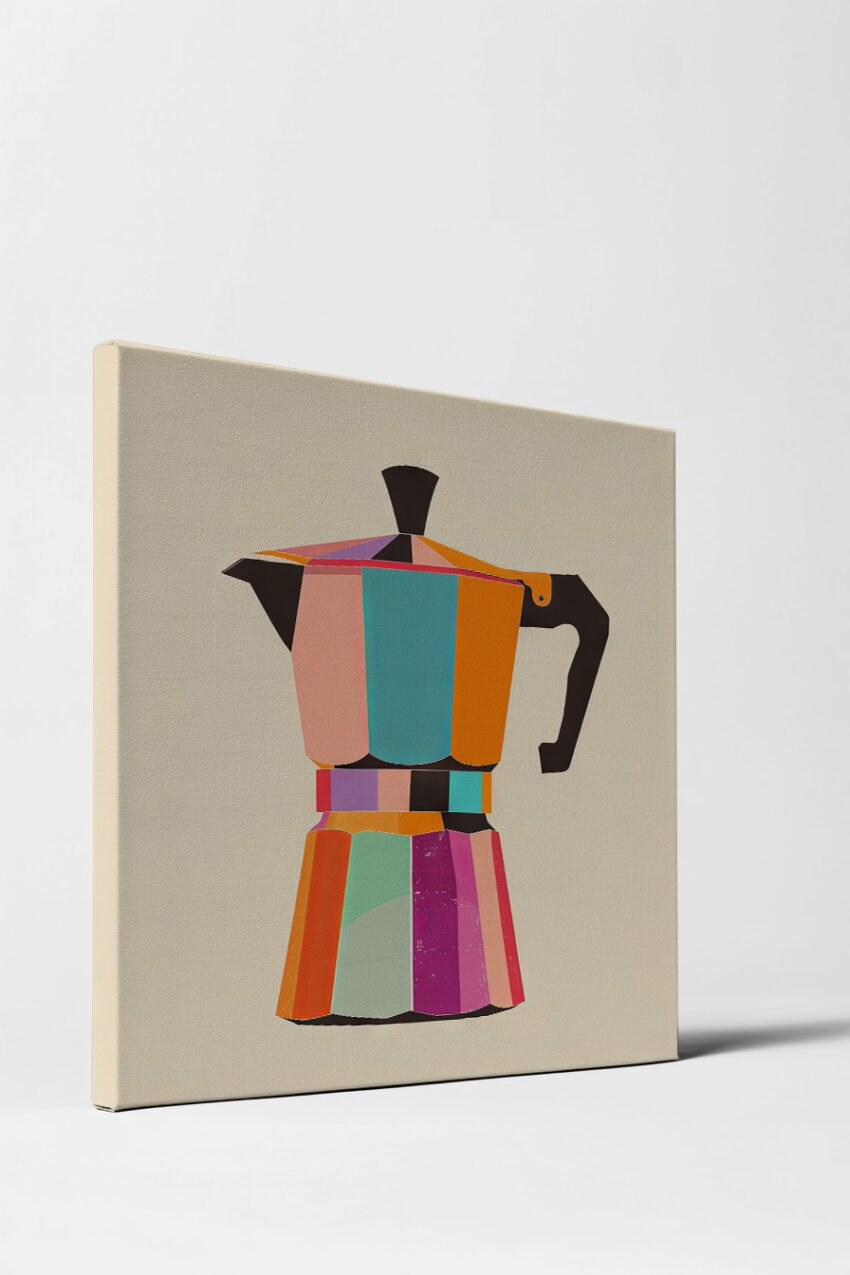 Illustration Poster Mokkakanne bunt farbig