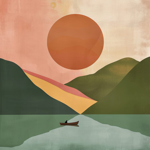 Boot See Sonnenuntergang Poster