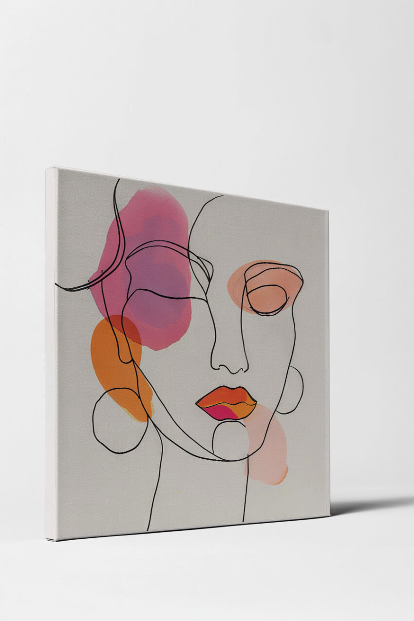 Illustration Poster Frau farbige Lippen minimalistisch