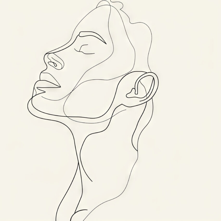 Illustration Poster Frau minimalistisch Linien schwarz-weiß