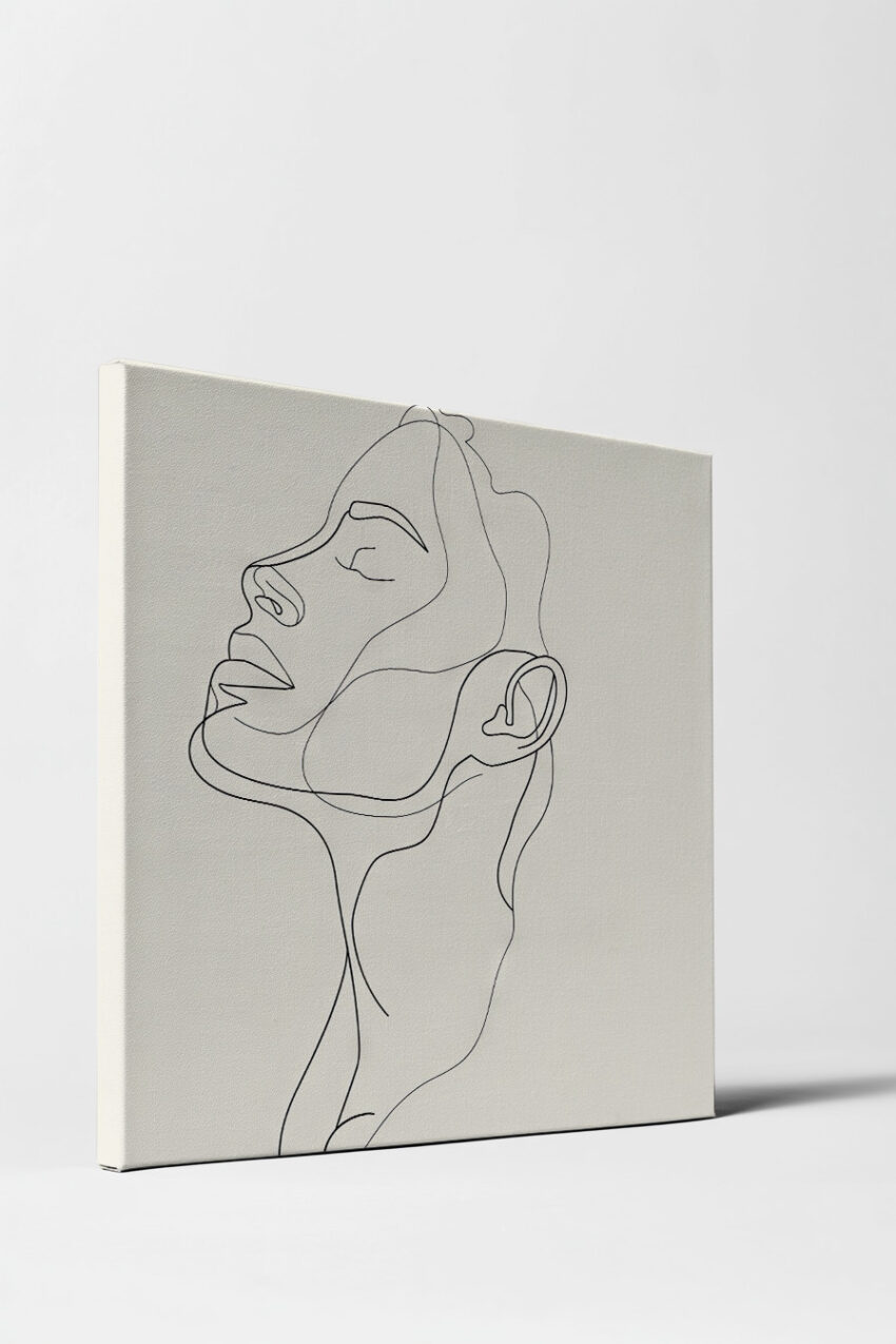 Illustration Poster Frau minimalistisch Linien schwarz-weiß