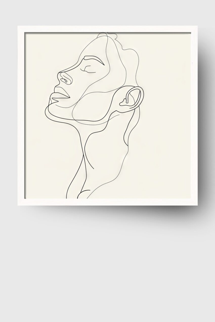 Illustration Poster Frau minimalistisch Linien schwarz-weiß