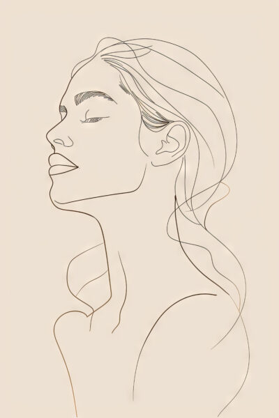 Frauenporträt Kontur Poster