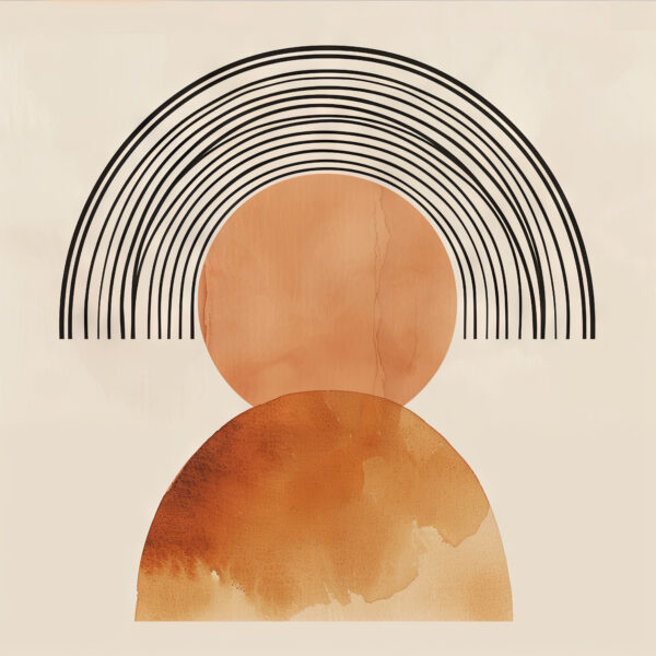 Kreise und Halbkreis Gerahmt