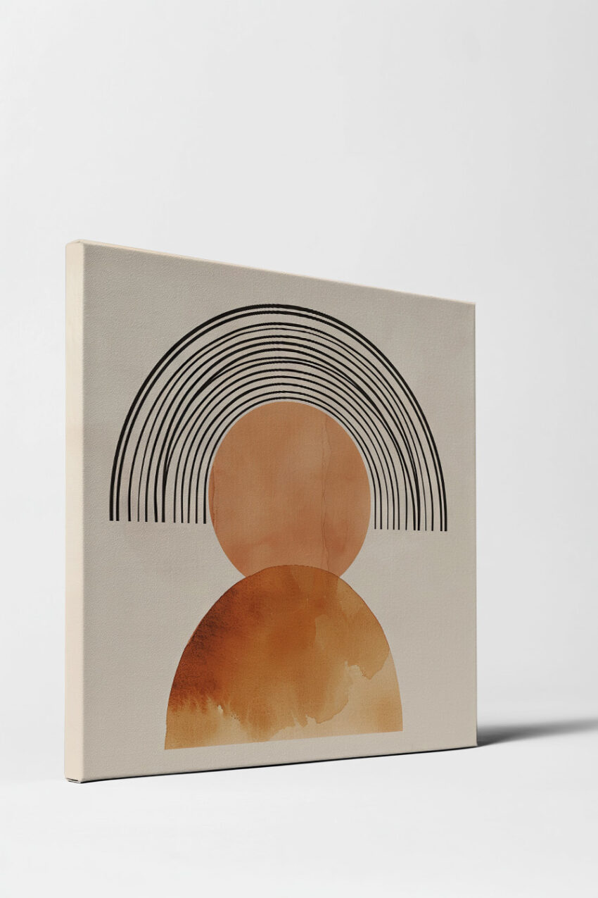 Grafikdesign Poster Kreis Halbkreis minimalistisch braun schwarz