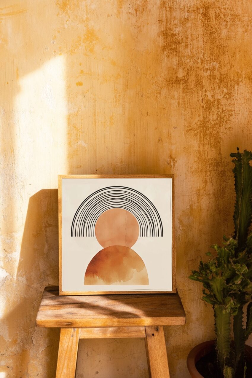 Grafikdesign Poster Kreis Halbkreis minimalistisch braun schwarz