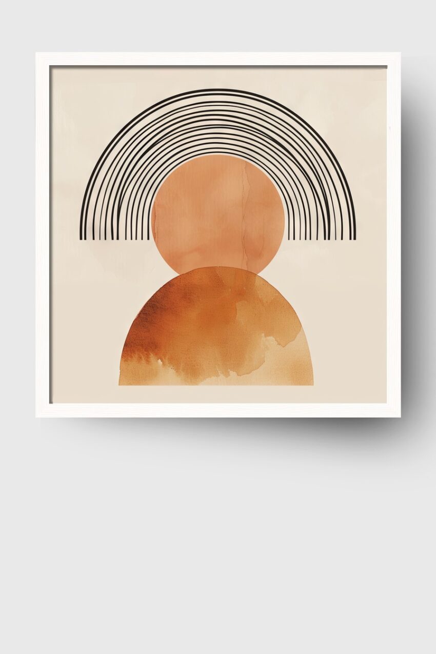 Grafikdesign Poster Kreis Halbkreis minimalistisch braun schwarz