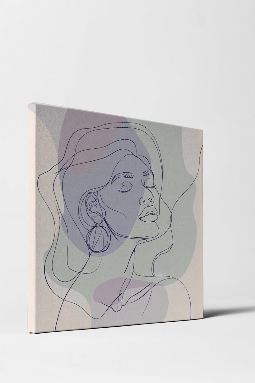 Illustration Poster Frau Silhouette minimalistisch Pastellfarben