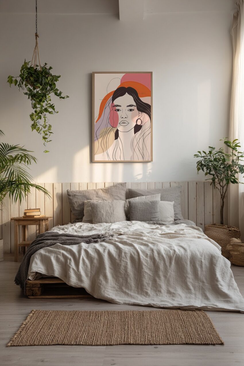 Illustration Poster Frau minimalistisch farbig