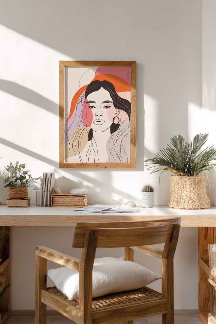 Illustration Poster Frau minimalistisch farbig