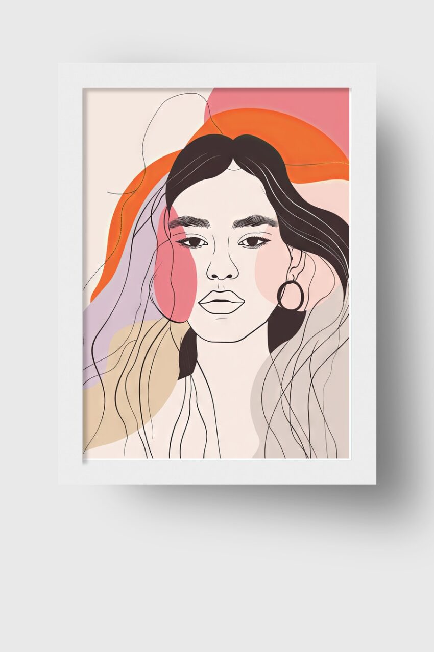 Illustration Poster Frau minimalistisch farbig