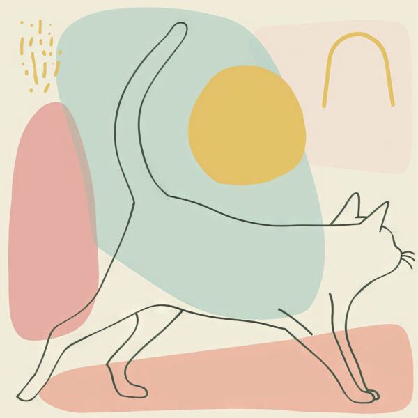 Katze Abstrakt Farbig Gerahmt