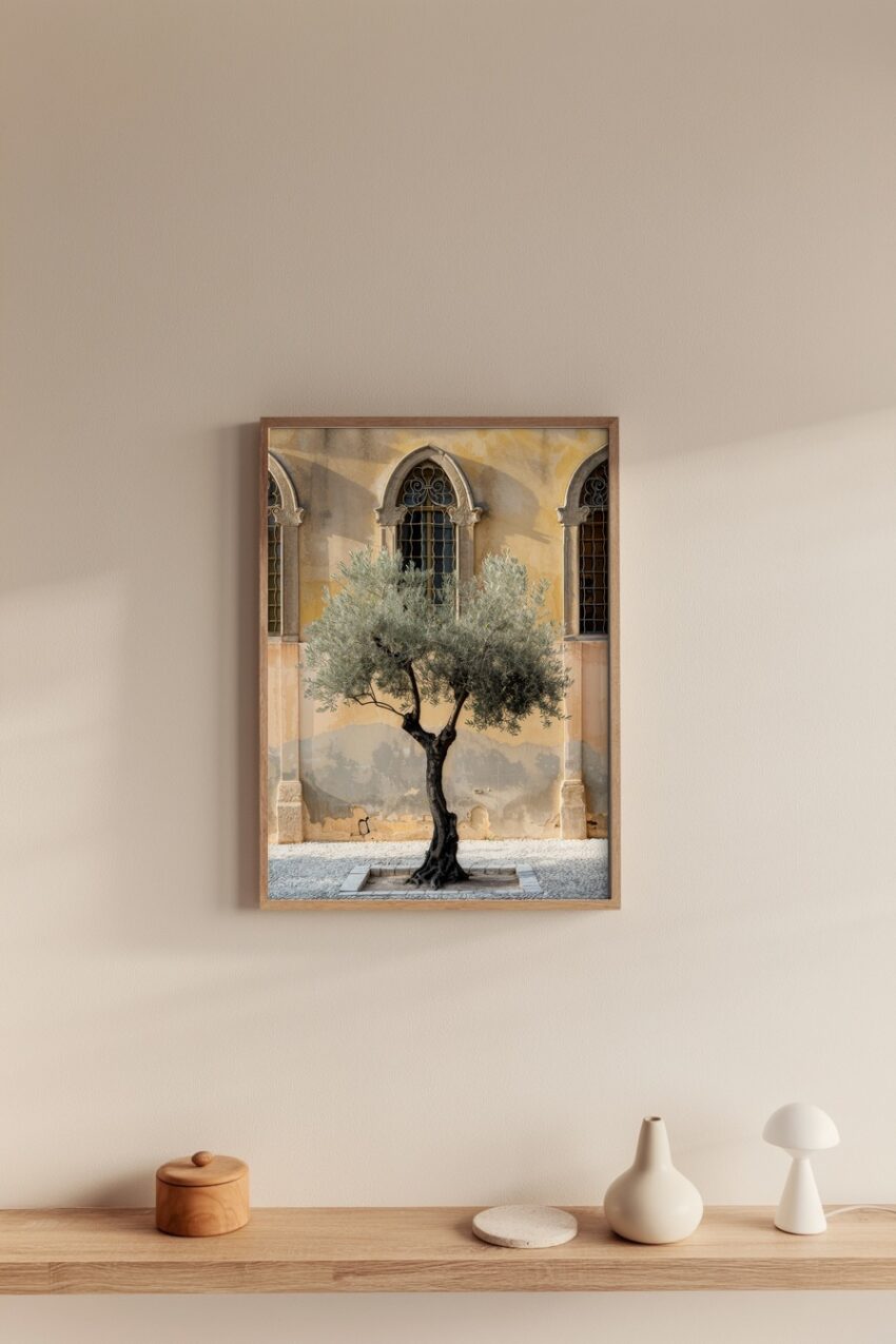 Fotografie Poster Olivenbaum knorrig mediterran beige