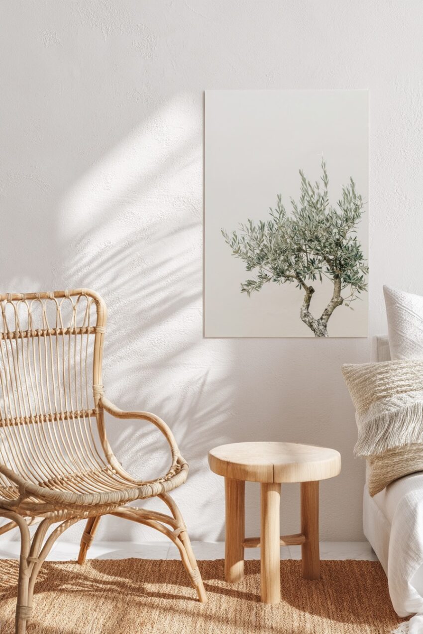 Fotografie Poster Olivenbaum Zweige silbrig grün minimalistisch