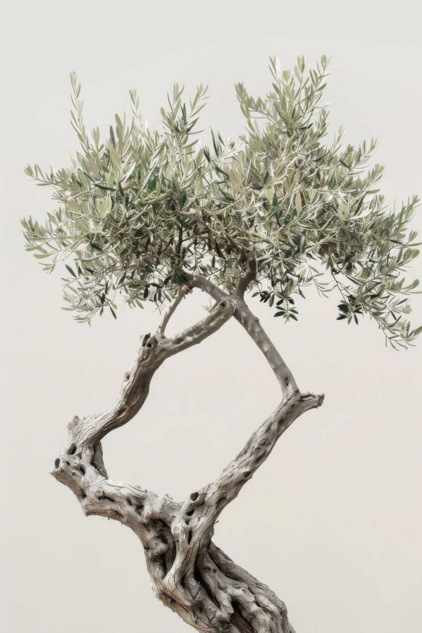 Fotografie Poster Olivenbaum knorrig silbrig