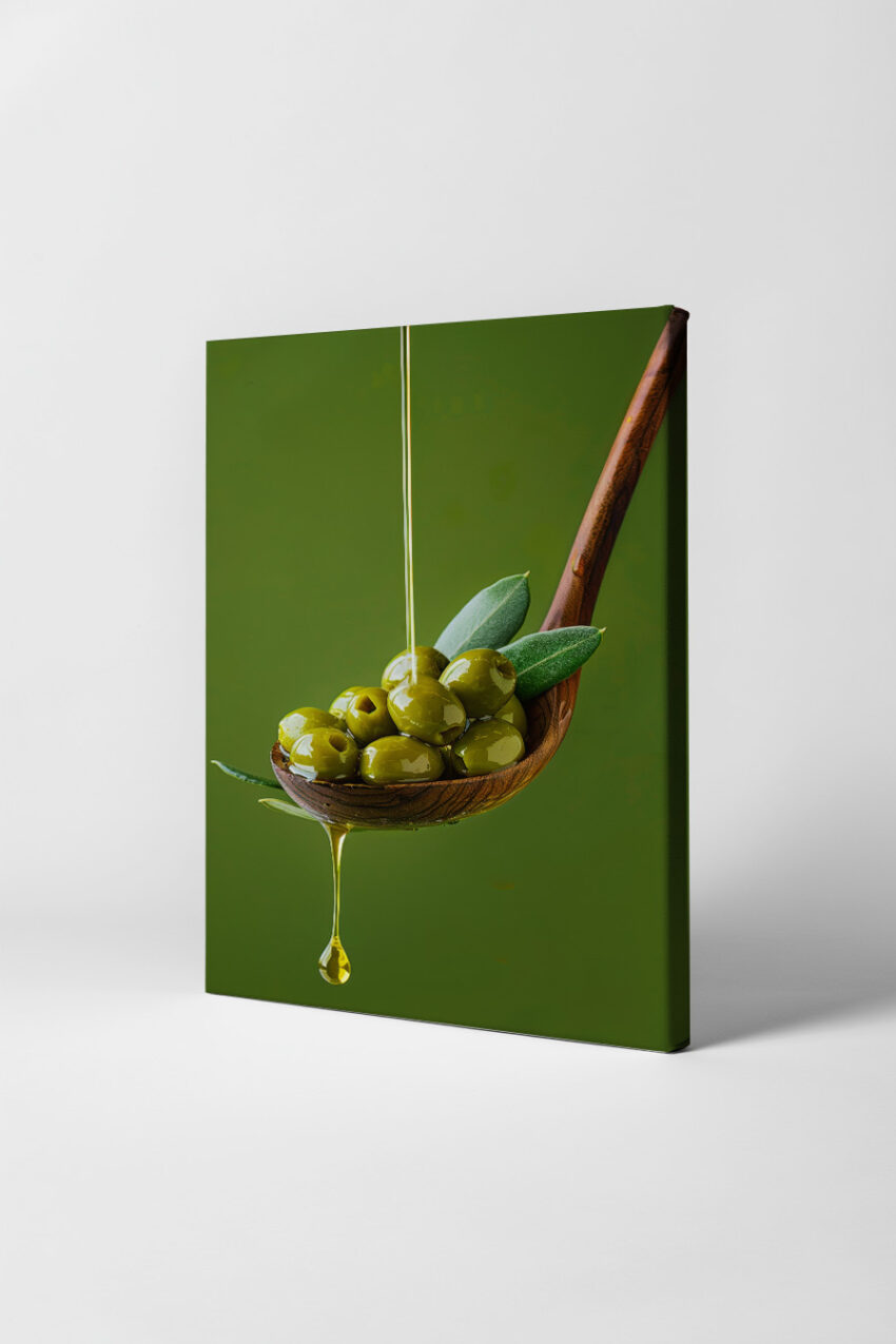 Fotografie Poster Olive grün Öl Tropfen