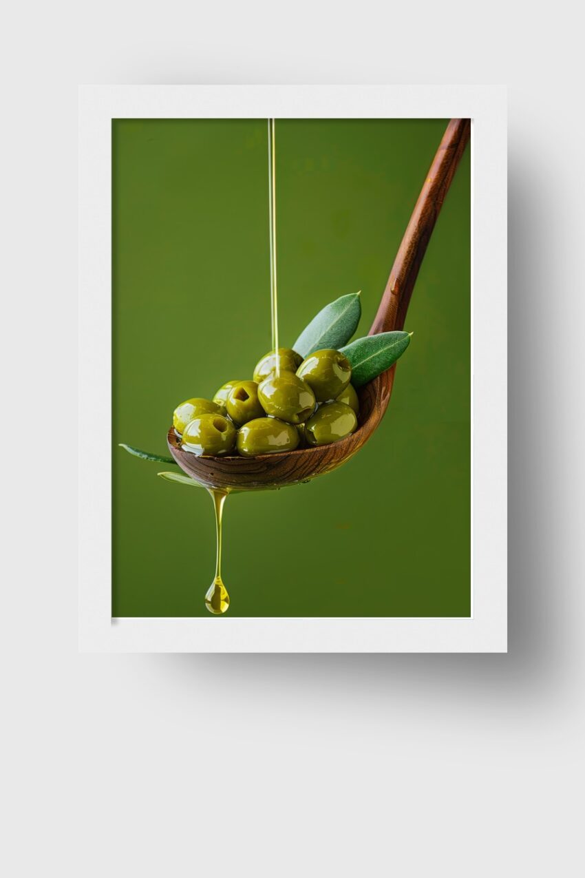 Fotografie Poster Olive grün Öl Tropfen