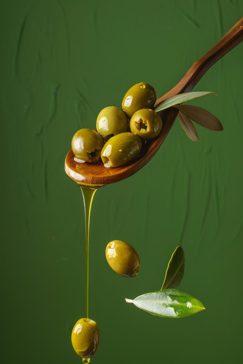 Fotografie Poster Oliven grün glänzend Öl Natur