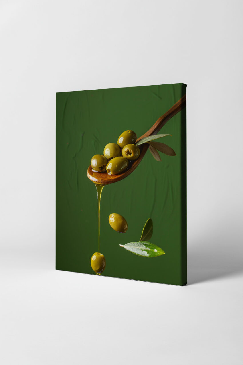 Fotografie Poster Oliven grün glänzend Öl Natur