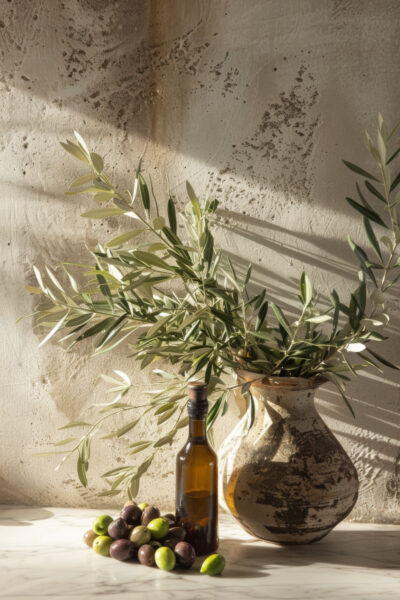 Olivenzweig Flasche Poster