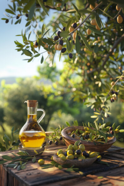 Olivenbaum mit Öl Poster