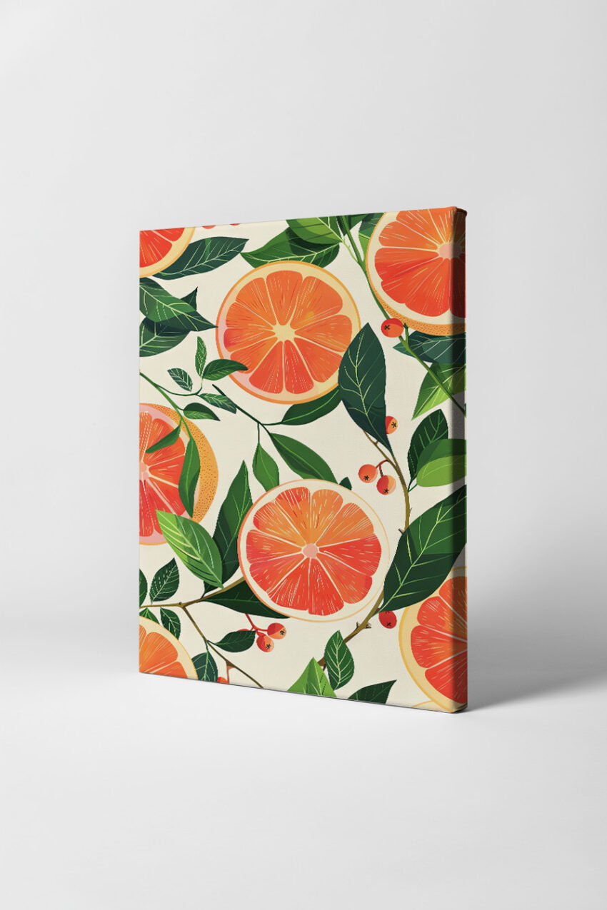 Illustration Poster Grapefruit grün orange