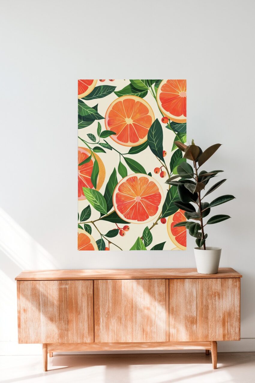 Illustration Poster Grapefruit grün orange