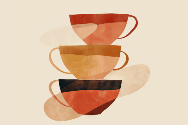 Kaffeetassen Farbspiel Poster