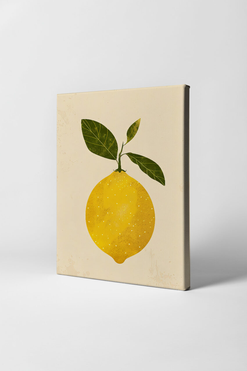 Illustration Poster Zitrone gelb grün minimalistisch